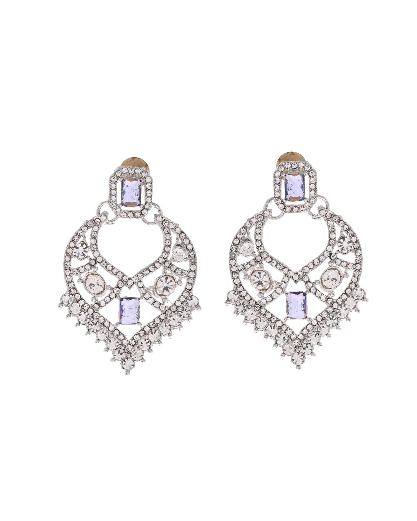 VOJ Silver-Plated American Diamond-Studded Jewellery Set - Distacart