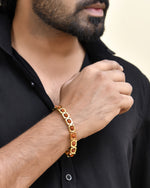 Thumbnail for VOJ Men's Gold Toned Rudraksha Bracelet