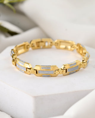 VOJ Men's Dual Toned Stylish Bracelet - Distacart