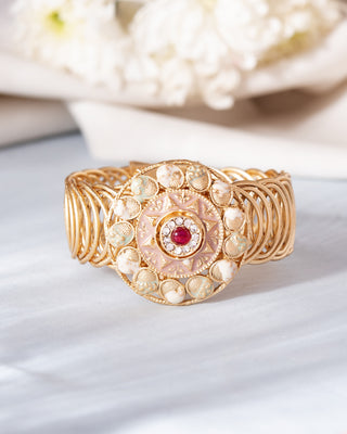 VOJ Kundan Studded Circular Women's Bracelet - Distacart