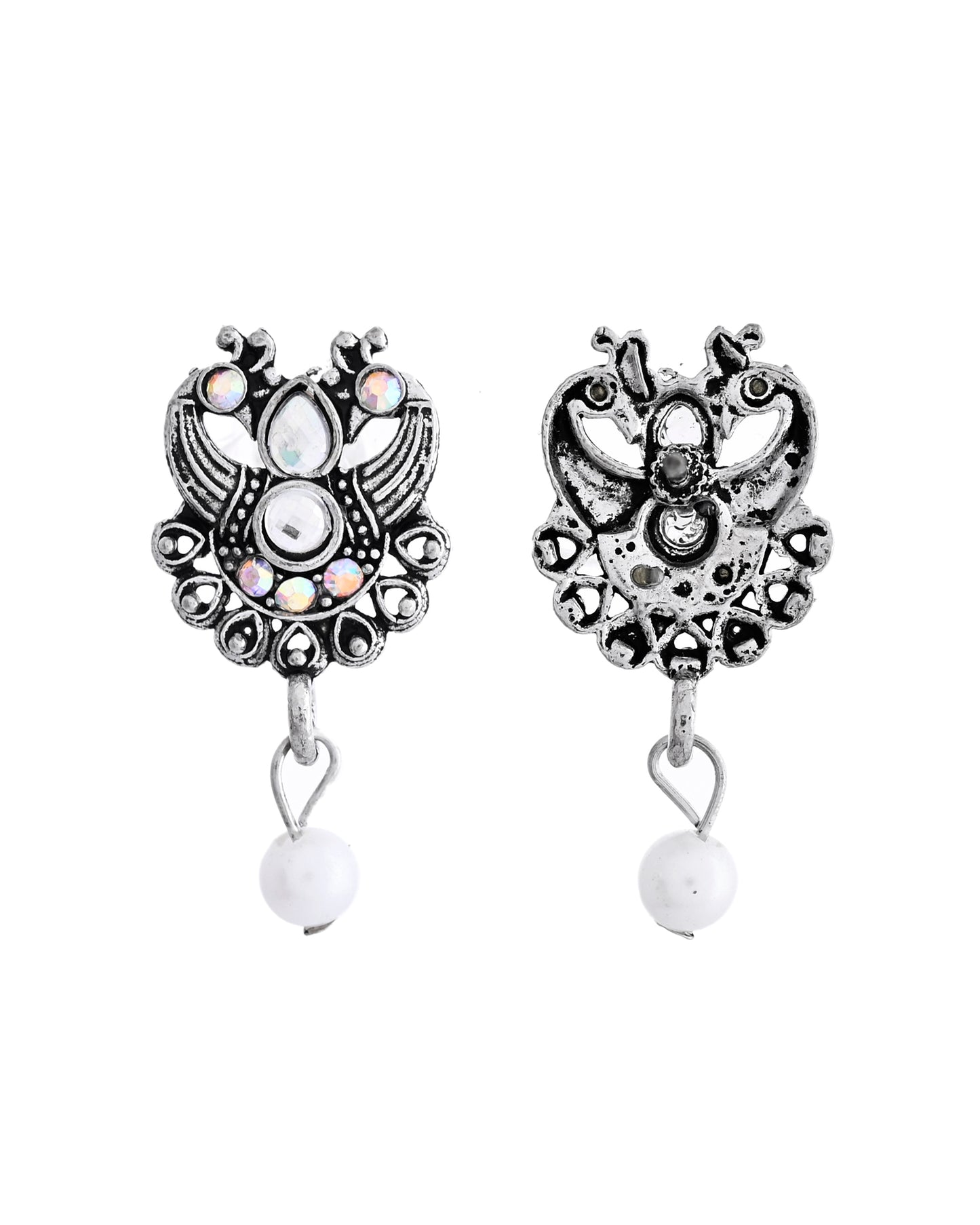 VOJ Silver Plated Oxidized Temple Jewellery Set - Distacart