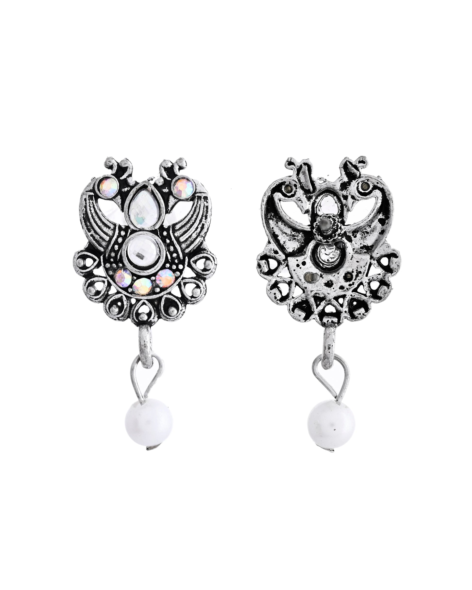 VOJ Silver Plated Oxidized Temple Jewellery Set - Distacart