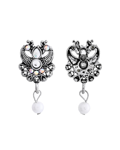 VOJ Silver Plated Oxidized Temple Jewellery Set - Distacart