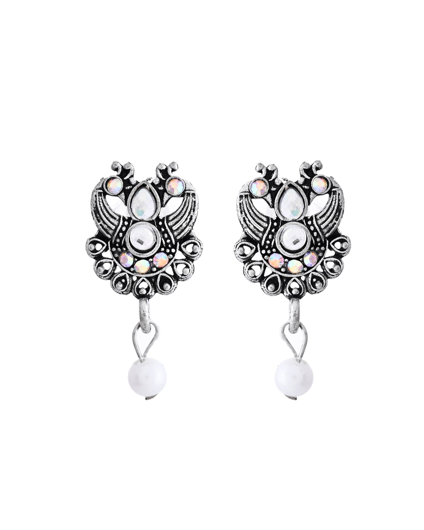 VOJ Silver Plated Oxidized Temple Jewellery Set - Distacart
