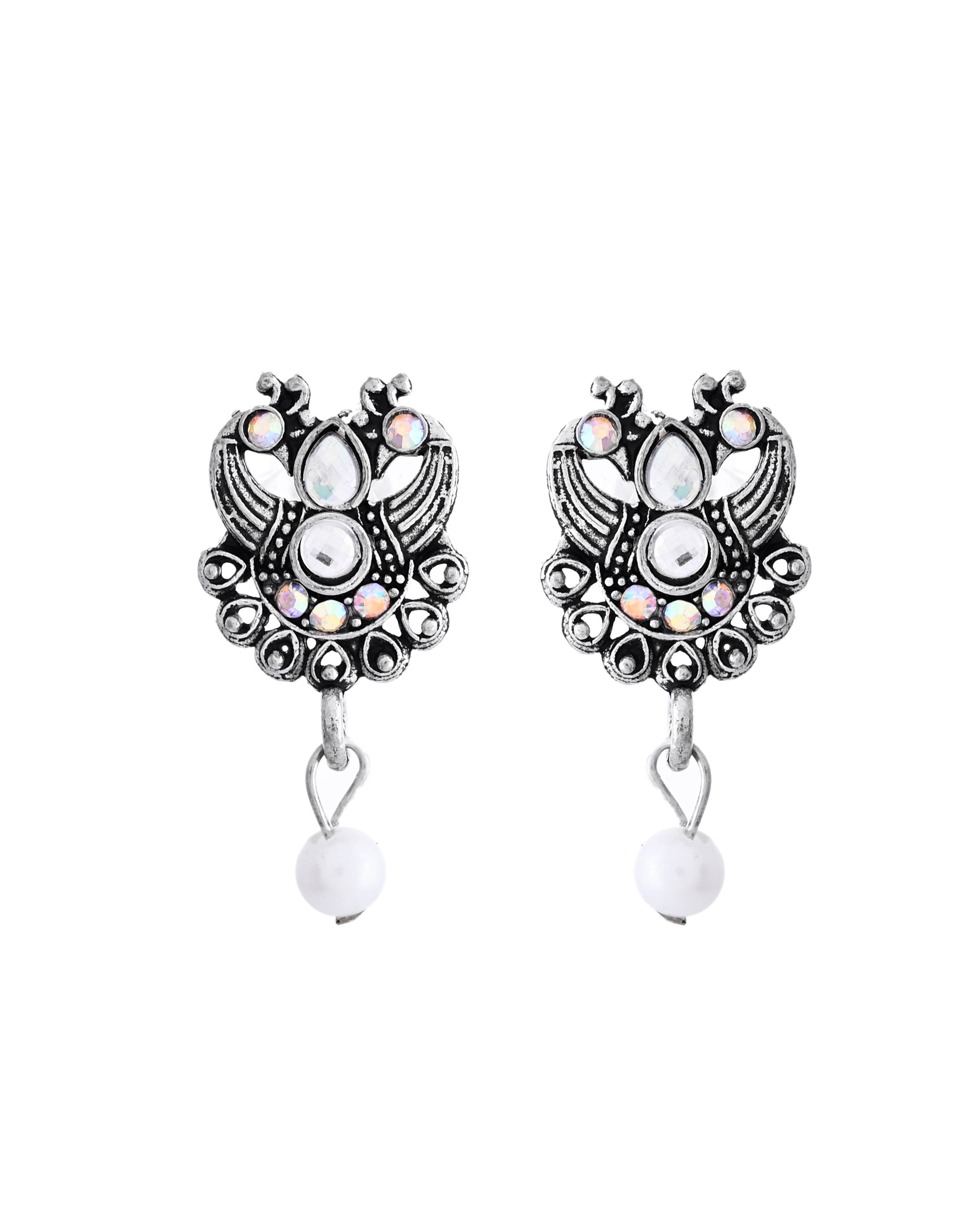 VOJ Silver Plated Oxidized Temple Jewellery Set - Distacart