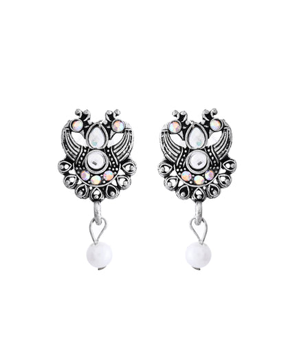 VOJ Silver Plated Oxidized Temple Jewellery Set - Distacart