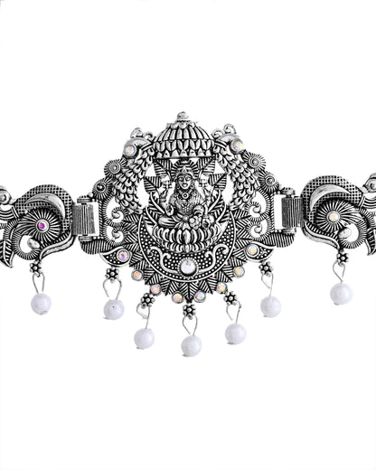 VOJ Silver Plated Oxidized Temple Jewellery Set - Distacart