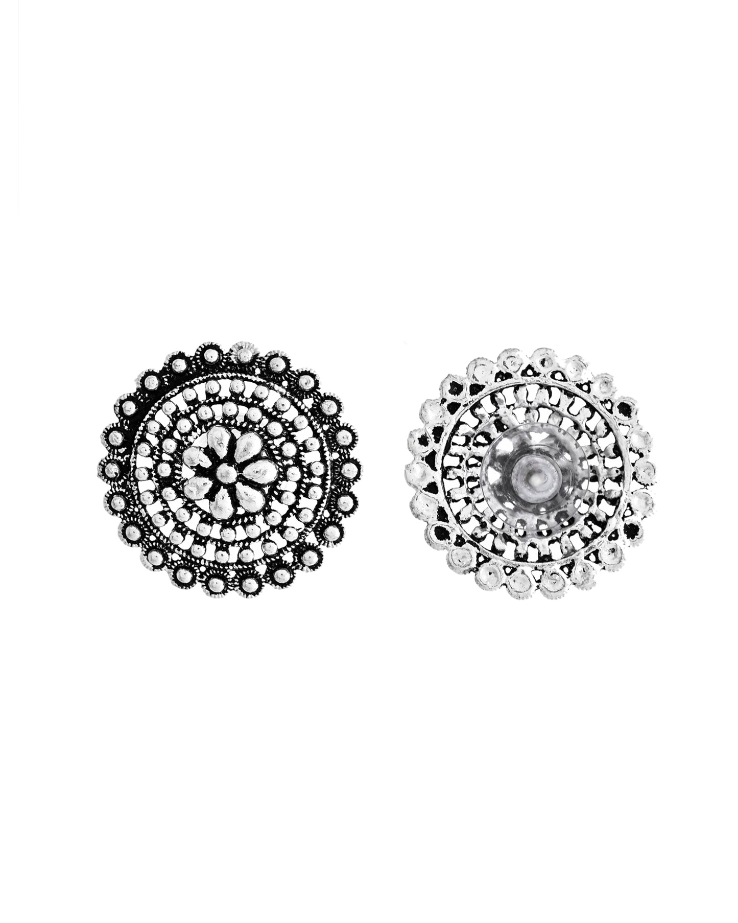 VOJ Silver Plated Oxidized Choker With Earrings Set - Distacart