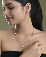 Thumbnail for VOJ Gold-Polished Green Beaded Chain For Women - Distacart