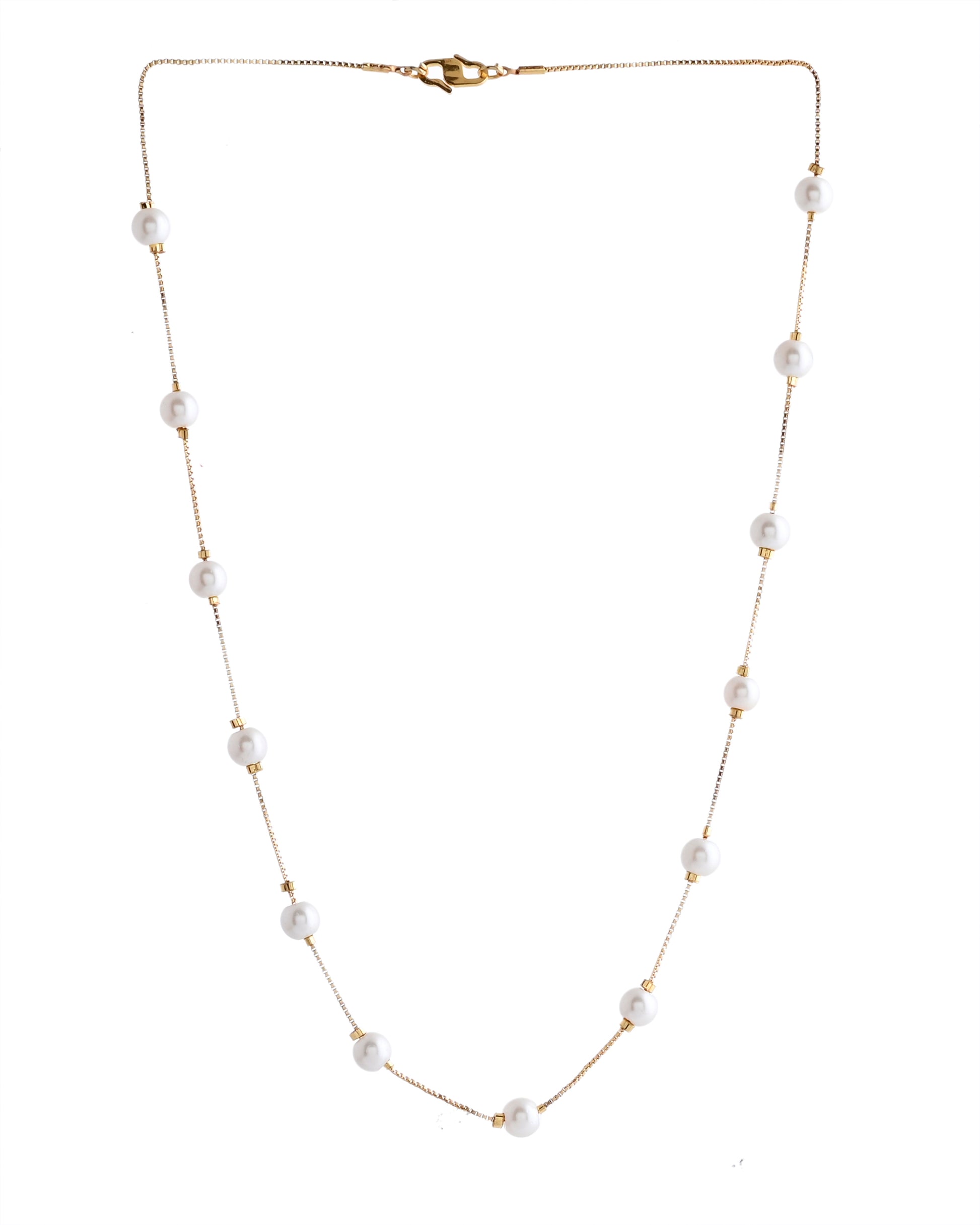VOJ Gold-Polished Pearl Chain For Women - Distacart