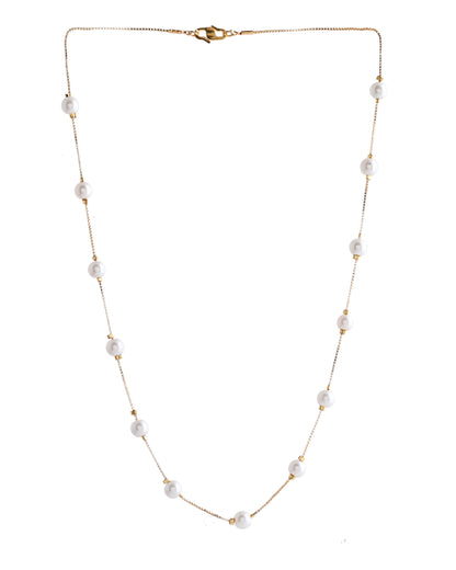 VOJ Gold-Polished Pearl Chain For Women - Distacart