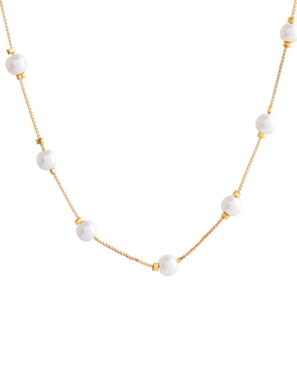 VOJ Gold-Polished Pearl Chain For Women - Distacart