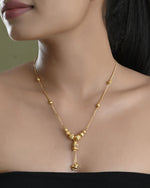 Thumbnail for VOJ Gold-Polished Stainless Steel Multi Color Stone Studded Chain For Women - Distacart