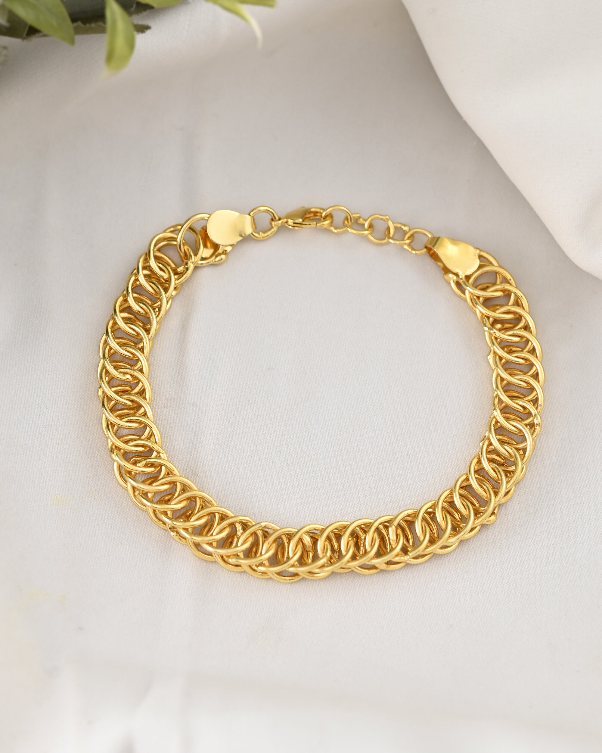 VOJ Gold-Polished Stainless Steel Elegent Men's Bracelet - Distacart