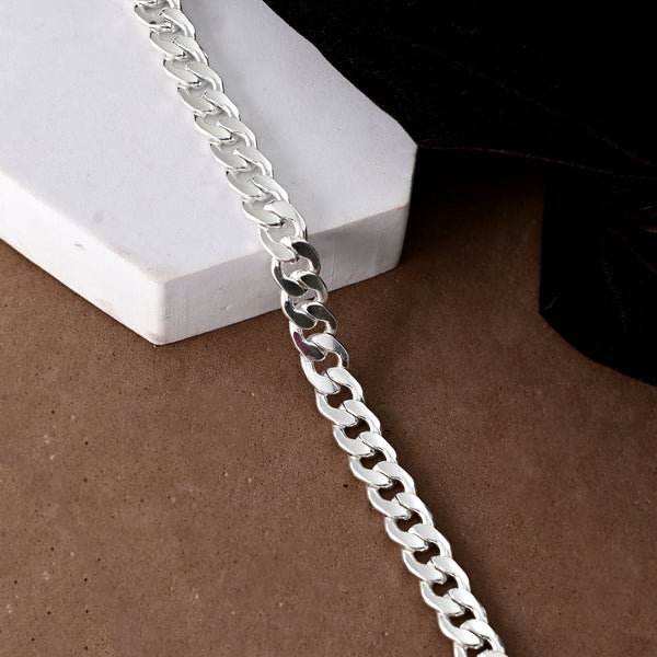 VOJ Silver Plated Stainless Steel Elegent Men's Bracelet - Distacart