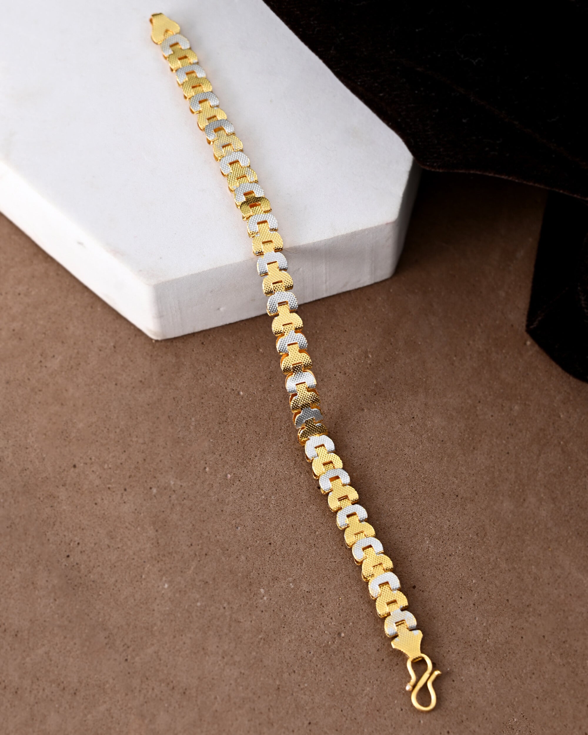 VOJ Dual Tone Stylish Men's Bracelet - Distacart