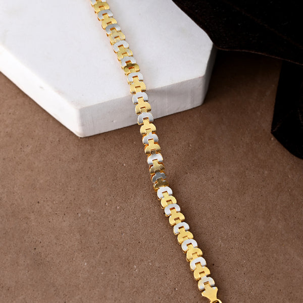 VOJ Dual Tone Stylish Men's Bracelet - Distacart