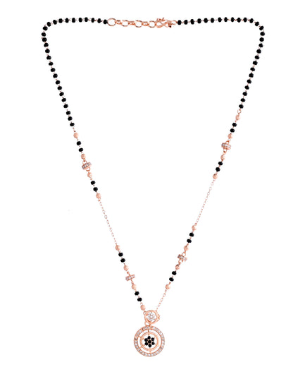 VOJ Rose Gold-Polished Stone Studded Circular Mangalsutra - Distacart