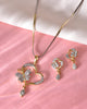 VOJ Dual Tone AD Stone Studded Butterfly Shaped Chain Set With Pandent - Distacart
