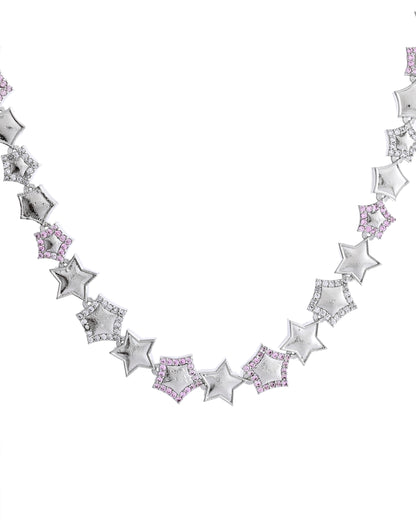 VOJ Silver Plated Star Shaped Necklace With Earrings Set - Distacart