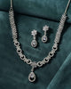 VOJ Silver Plated AD Stone Studded Necklace With Earrings Set - Distacart
