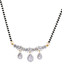 Thumbnail for VOJ Gold Toned AD Stone Studded Tear Drop Design MangalSutra Set