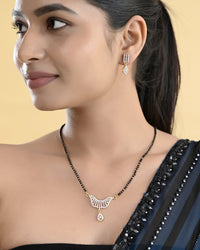 Thumbnail for VOJ Gold-Polished Designer AD Mangalsutra Set