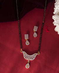 Thumbnail for VOJ Gold-Polished Designer AD Mangalsutra Set