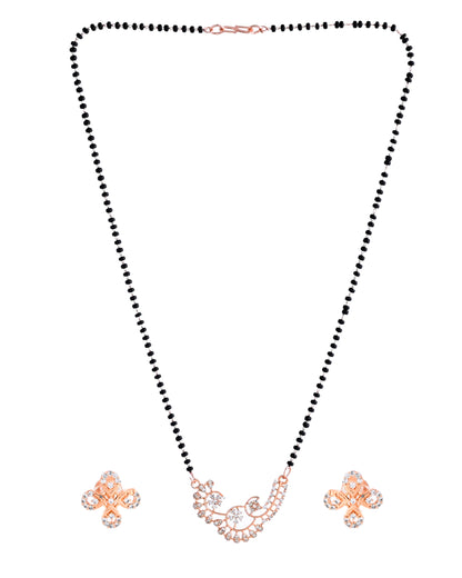 VOJ Rose Gold-Polished Stylish AD Mangalsutra Set - Distacart
