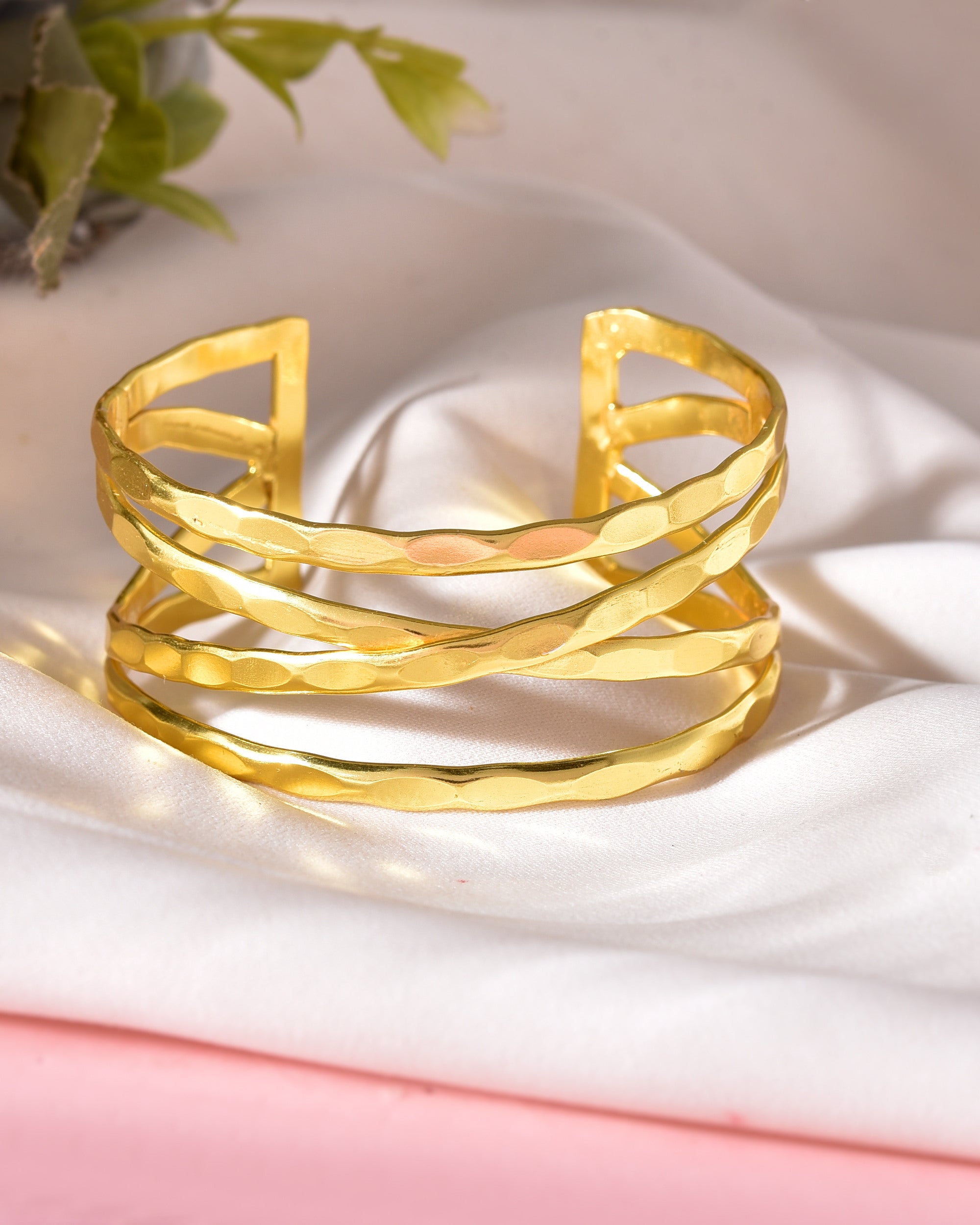 VOJ Gold-Polished Elegent Kada Bracelet - Distacart