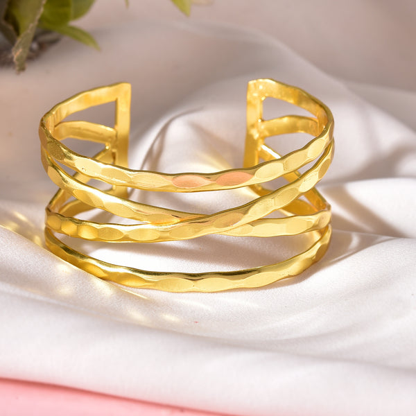 VOJ Gold-Polished Elegent Kada Bracelet - Distacart