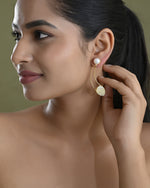 Thumbnail for VOJ Gold Toned Pearl And Stone Studded Earrings - Distacart