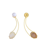 Thumbnail for VOJ Gold Toned Pearl And Stone Studded Earrings - Distacart
