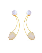 Thumbnail for VOJ Gold Toned Pearl And Stone Studded Earrings - Distacart