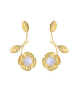 Thumbnail for VOJ Gold Toned Floral Shaped Elegent Earrings - Distacart