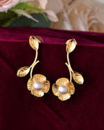 Thumbnail for VOJ Gold Toned Floral Shaped Elegent Earrings - Distacart