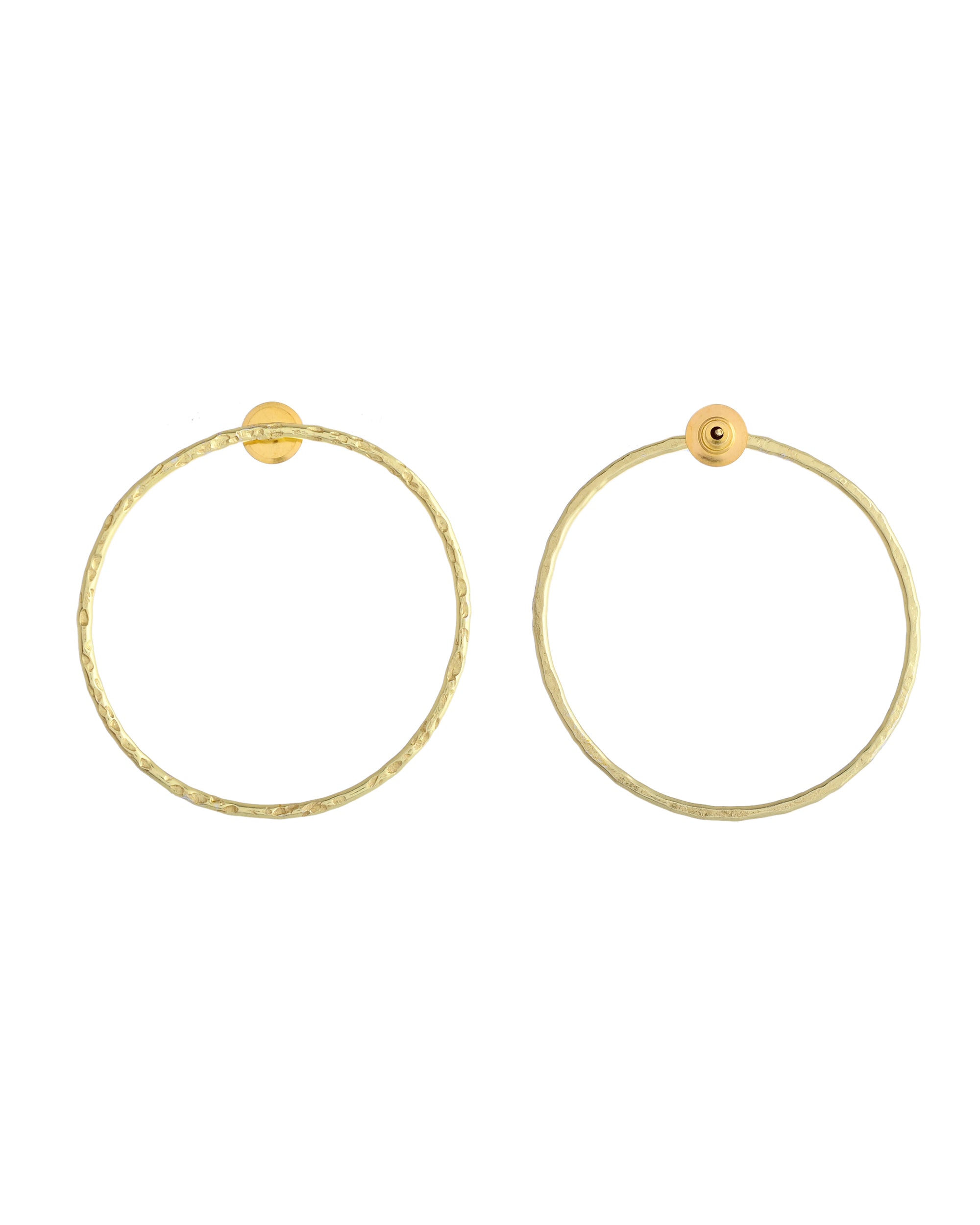 VOJ Gold Toned Circular Studs Earrings - Distacart