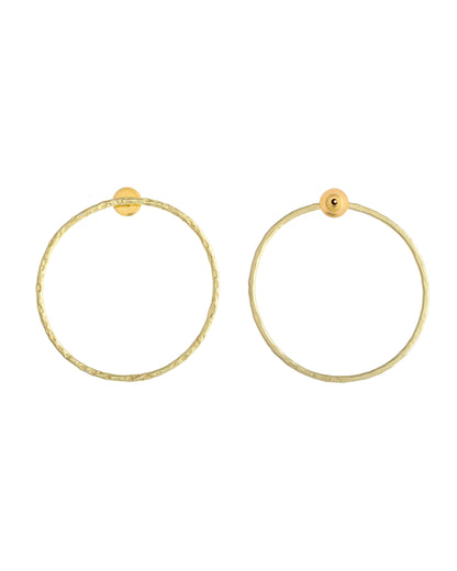 VOJ Gold Toned Circular Studs Earrings - Distacart