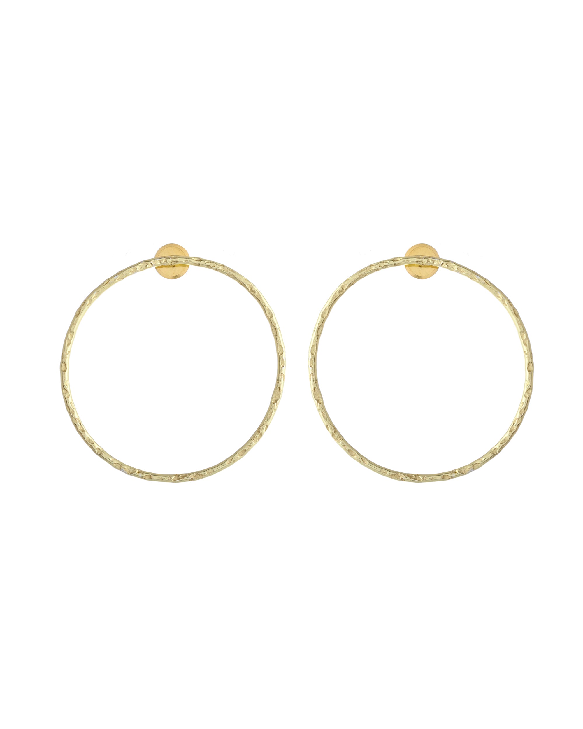 VOJ Gold Toned Circular Studs Earrings - Distacart
