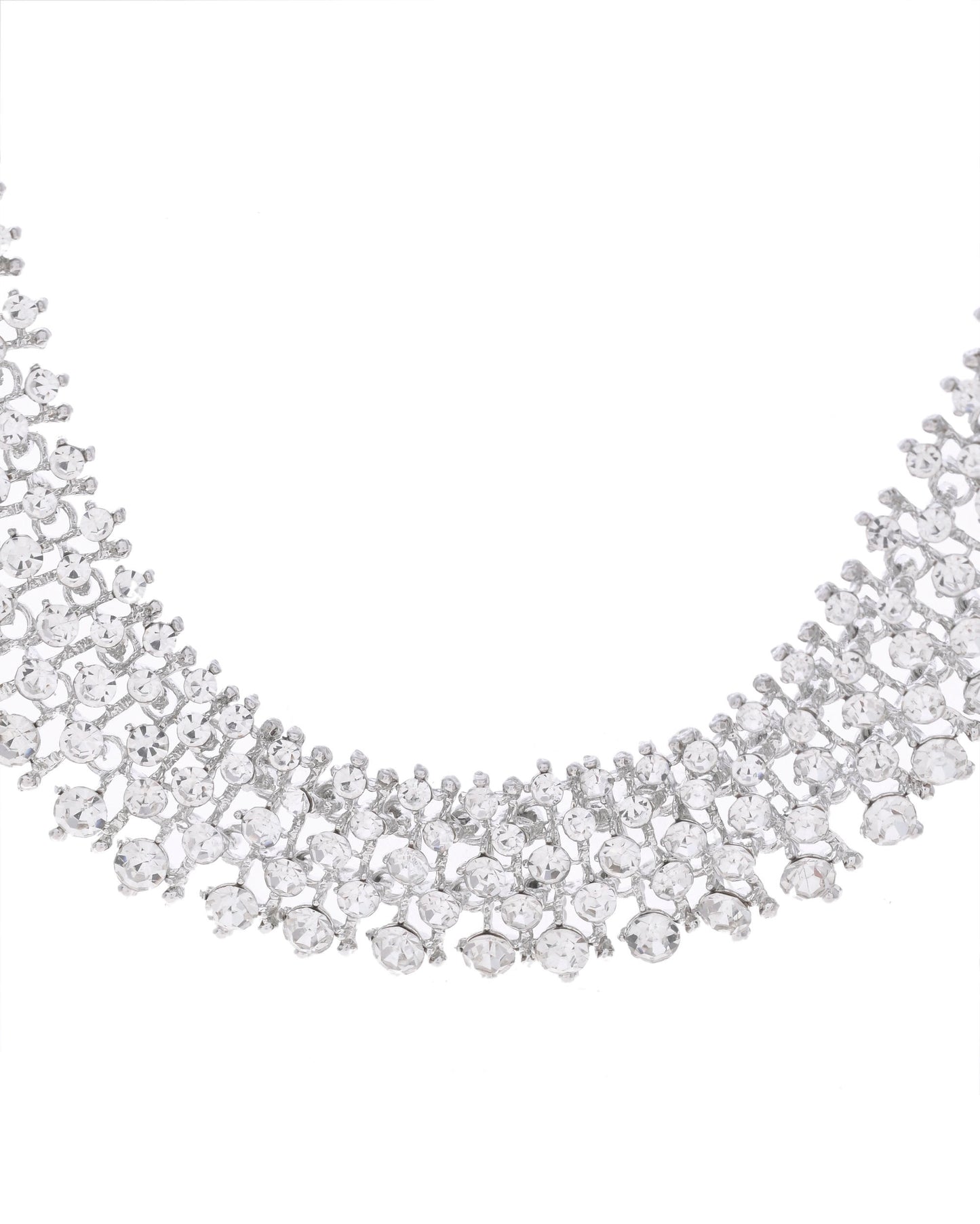 VOJ Silver-Plated AD-Studded Handcrafted Jewellery Set - Distacart