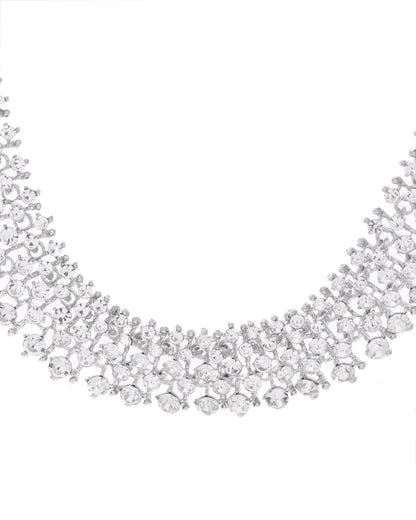 VOJ Silver-Plated AD-Studded Handcrafted Jewellery Set - Distacart