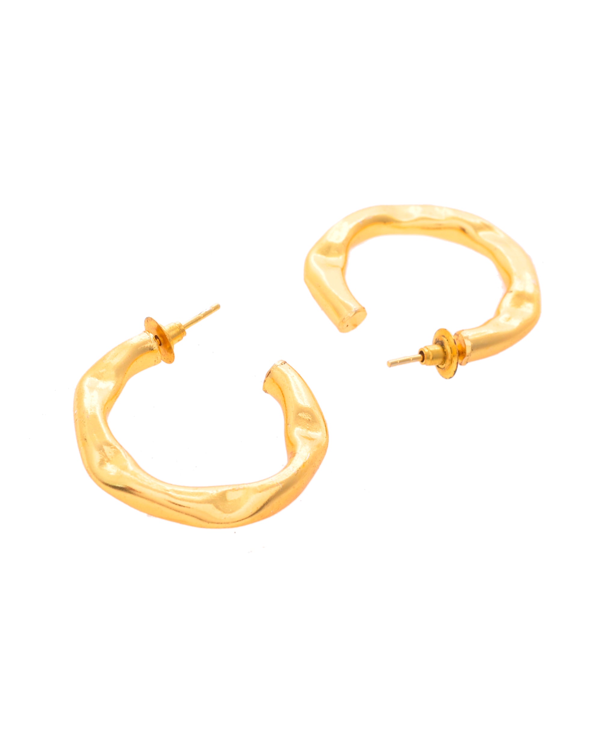 VOJ Gold-Polished Classic Half Hoop Earrings - Distacart