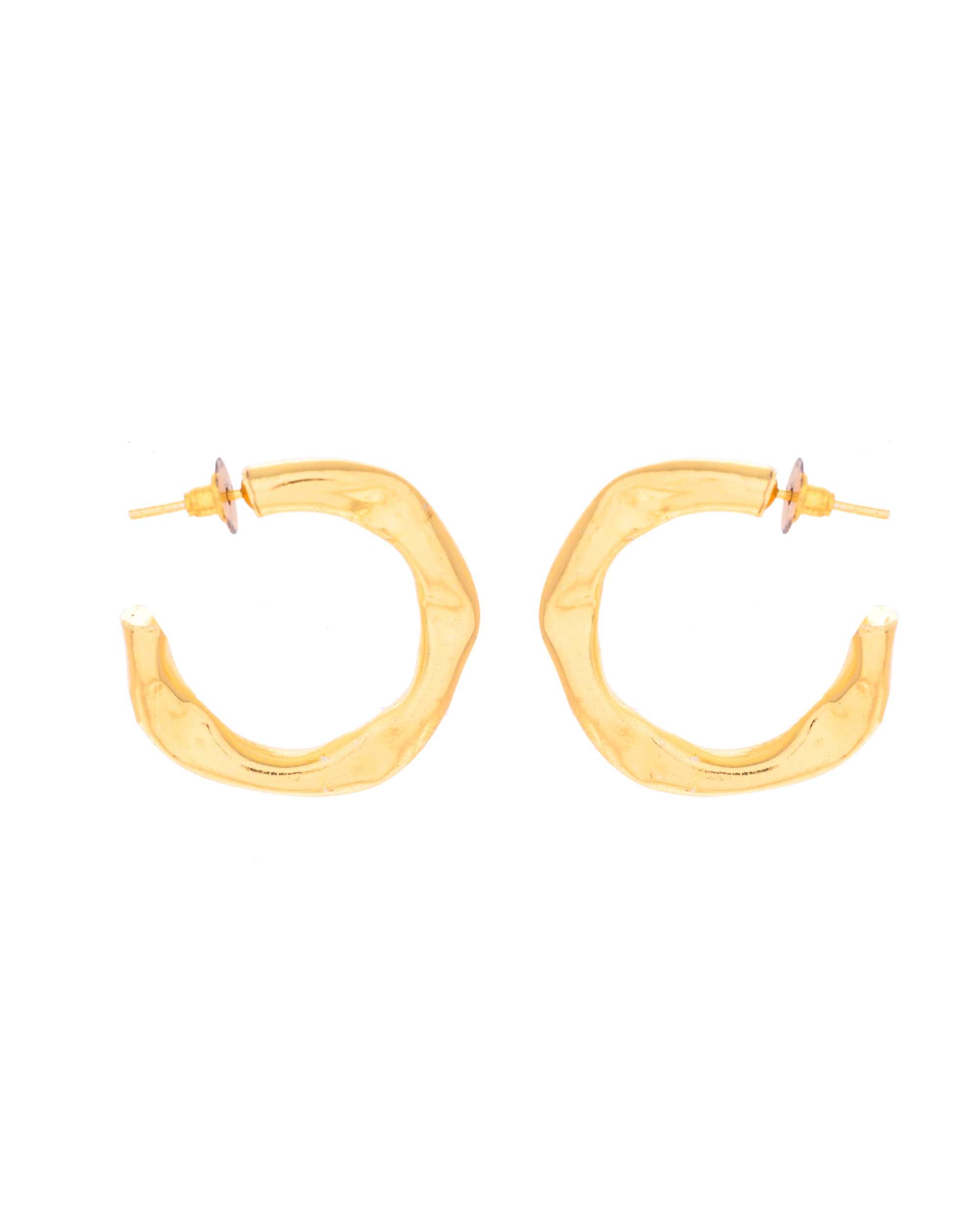 VOJ Gold-Polished Classic Half Hoop Earrings - Distacart