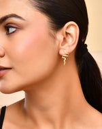 Thumbnail for VOJ Gold-Polished Anti Tarnish Snake Earrings - Distacart