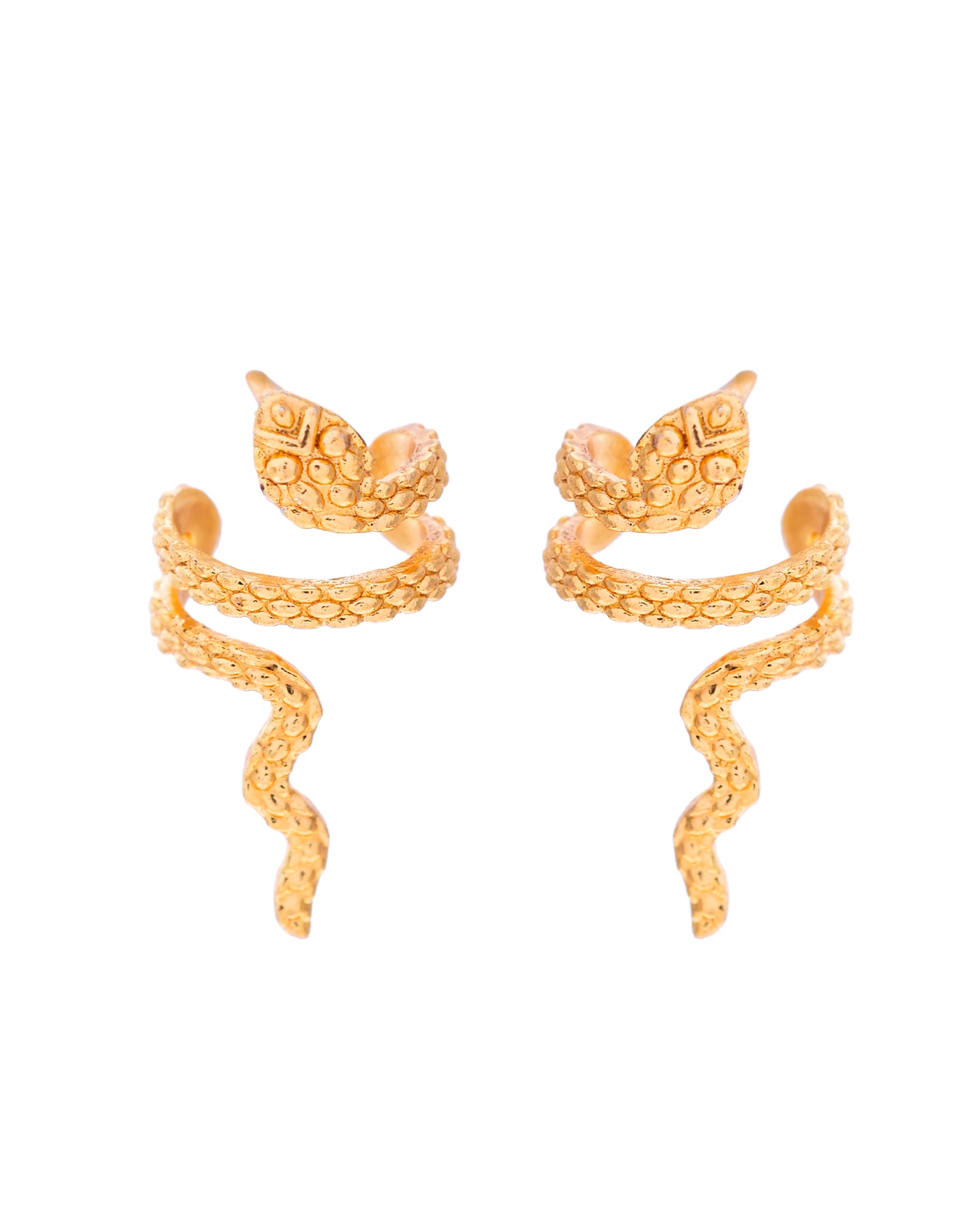 VOJ Gold-Polished Anti Tarnish Snake Earrings - Distacart