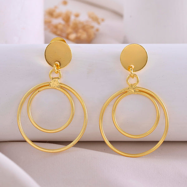 VOJ Gold-Polished Anti Tarnish Circle Stud Earrings - Distacart