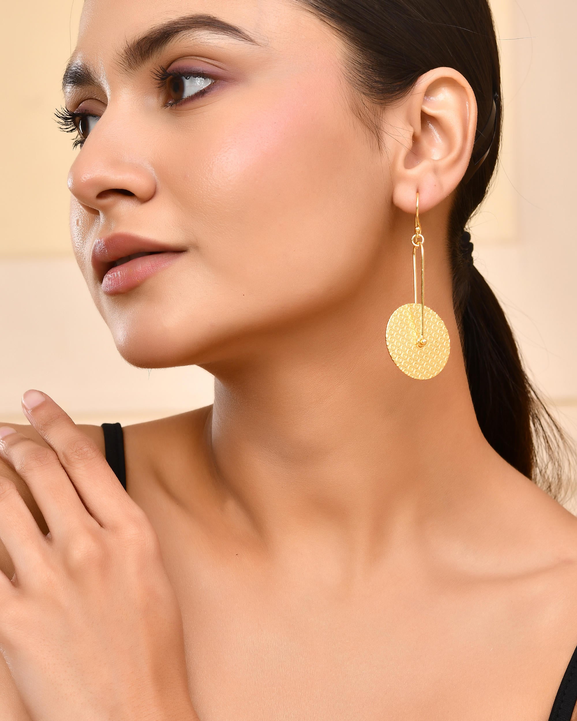 VOJ Gold-Polished Anti Tarnish Classic Stud Earrings - Distacart