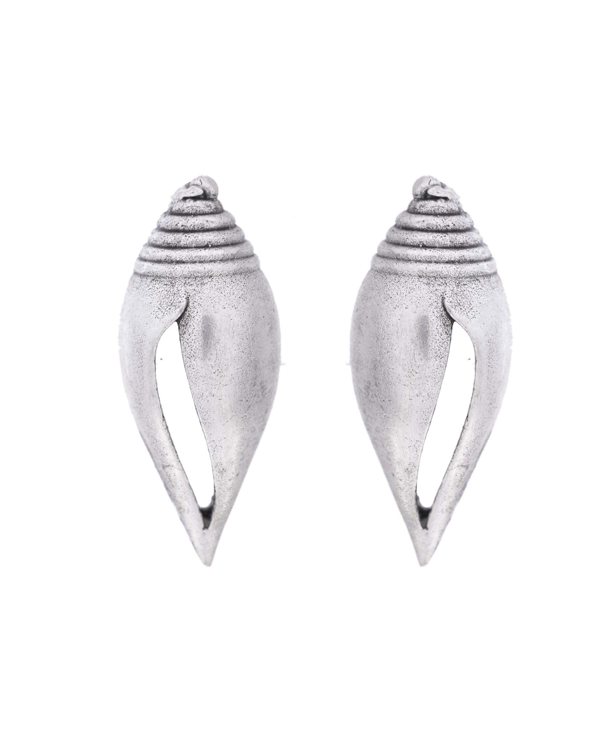VOJ Silver Plted Classic Shankh Shape Earrings - Distacart