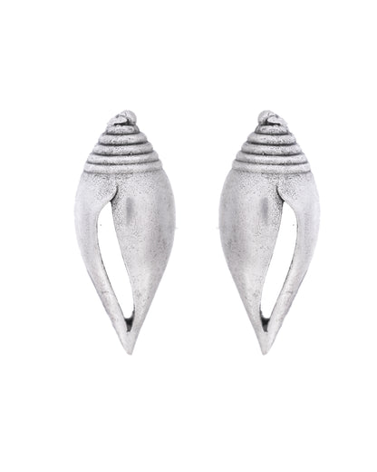 VOJ Silver Plted Classic Shankh Shape Earrings - Distacart