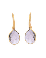 Thumbnail for VOJ Gold-Polished Classic Stone Studded Drop Earrings